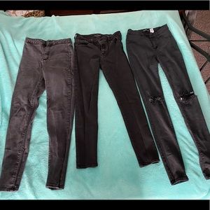 3 pairs of black skinny jeans
